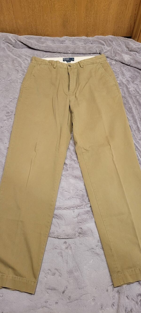 Vintage Polo Ralph Lauren Chino Pants Mens 32x32 Khaki Made in Mexico Preppy